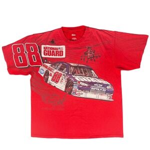 Dale‎ Earnhardt Jr 88 NASCAR National Guard Red Graphic T Shirt XL 2008